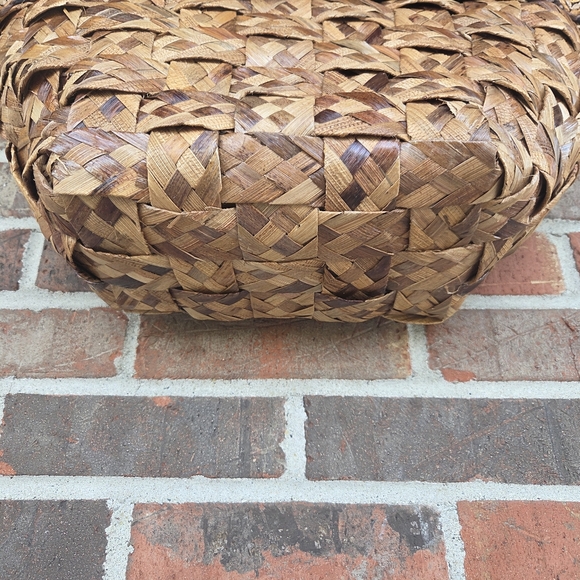 Creazioni Alma Vintage Italian Brown Straw Basketweave Raffia Tote Bag - Picture 4 of 7